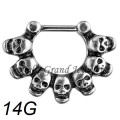 Laiton Vintage Skull nez anneau Septum Piercing anneau